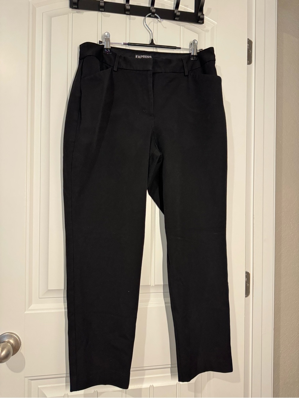 Express Straight-Leg Black Women's Dress Pants Mid Rise Publicist Ankle